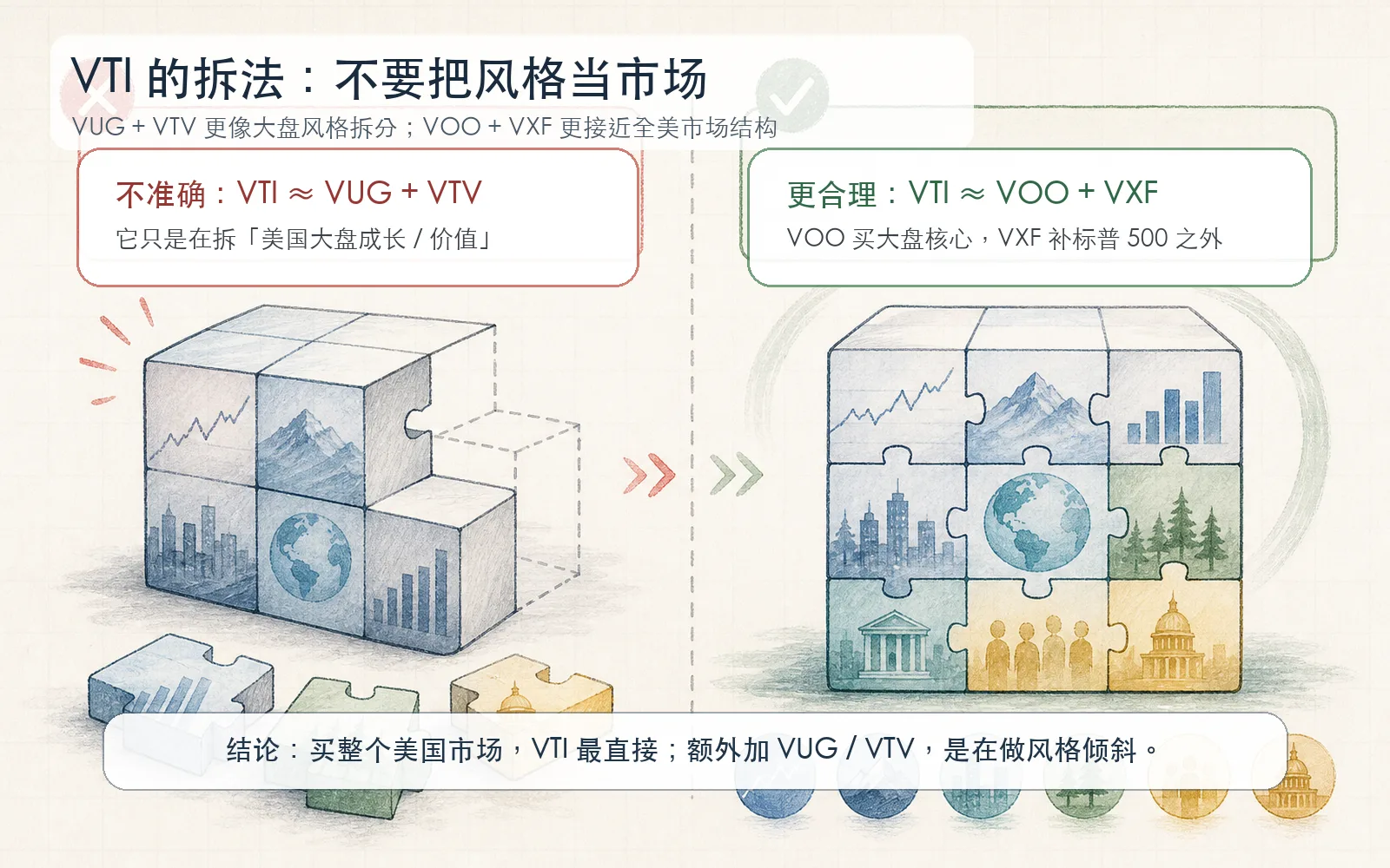 VTI 的拆法:不要把风格当市场